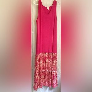 Greige Size Large Pink & Floral Maxi Dress